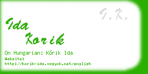 ida korik business card